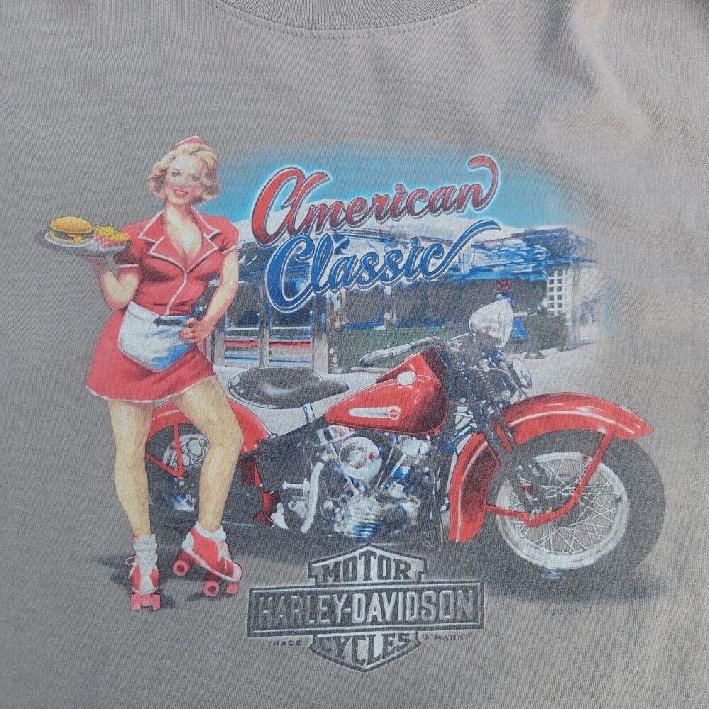 VTG HARLEY DAVIDSON 4XL TSHIRT SEXY PIN-UP GIRL KENTUCKY PLUS GRAPHIC TEE XXXXL